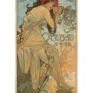 CARRIAGE DEALERS vintage art poster ALPHONSE-MARIE MUCHA  rare gem 20x30 HOT