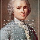 inspirational quote poster JEAN-JACQUES ROUSSEAU french philosopher 20x30