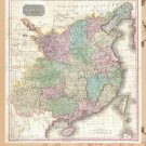 1818 PINKERTON MAP OF CHINA WITH TAIWAN poster colorful historic 20x30