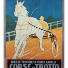 TREVISO HARNESS RACING POSTER Silvio Delneri Italy 1923 20x30 Equestrian