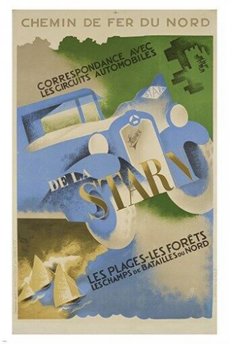 JUNOT chemin du nord STARN vintage travel poster FRENCH RARE unique 20x30