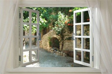 scenic poster WINDOW ONTO PROVENCE 20x30 charming rare picturesque PRIZED