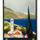ITALIAN LAKES Vintage Travel Poster 1930 20x30 COLORFUL Serene Prized ITALIAN LAKES Vintage Travel Poster 1930 20x30 COLORFUL Serene Prized