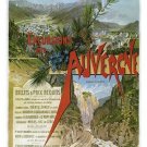 vintage TRAVEL POSTER auvergne france MOUNTAINS RIVER wilderness 20x30 RARE