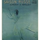 poster FOR BALLERINA ANNA PAVLOVA'S TOUR OF FRANCE Serov Russia 1909 20x30