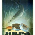 STURGEON CAVIAR PRODUCT POSTER Yurii Milevich Tseirov Soviet Union '52 20x30