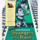 STRANGERS on a TRAIN movie poster HITCHCOCK farley GRANGER ruth ROMAN 20x30 STRANGERS on a TRAIN movie poster HITCHCOCK farley GRANGER ruth ROMAN 20x30