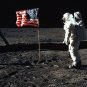 moon astronaut USA flag NASA POSTER 24X36 60's & 70's space program RARE