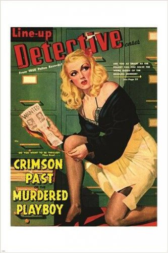 LINE-UP DETECTIVE vintage comic book cover SEXY WOMAN murder mystery 20x30