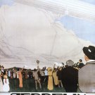 HISTORIC ZEPPELIN IN FLIGHT GERMAN POSTER memorobilia crowd cheering 20x30 
