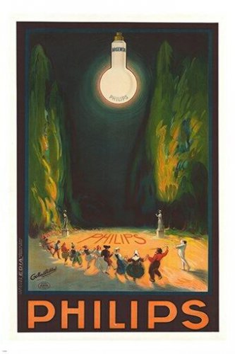 PHILIPS argenta VINTAGE ad poster LIGHT BULB illumination UNIQUE 20x30 new