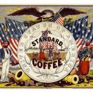 vintage wood cut coffee ad poster 20x30 PATRIOTIC old fashion UNITED STATES