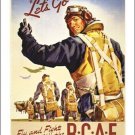 FLY AND FIGHT with the RCAF vintage war recruitment poster COLLECTORS 20x30 FLY AND FIGHT with the RCAF vintage war recruitment poster COLLECTORS 20x30