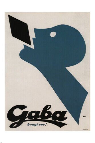 throat tablets VINTAGE AD POSTER  Niklaus Stoecklin Switzerland 1937 20x30