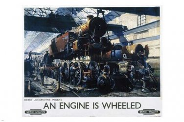 AN ENGINE IS WHEELED vintage poster BRITISH AIRWAYS mechanical NEW 20x30 HOT