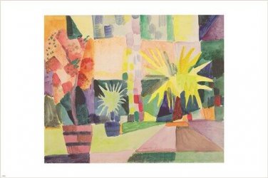 august macke GARDEN ON LAKE THUN vintage painting ART POSTER colorful 20x30