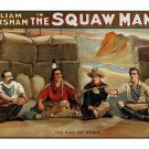 WILLIAM FAVERSHAM in THE SQUAW MAN vintage theater poster INDIANS 20x30 rare