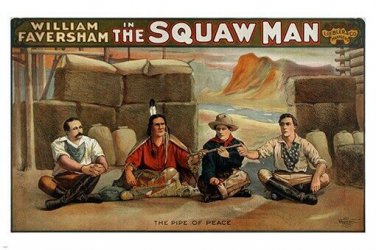 WILLIAM FAVERSHAM in THE SQUAW MAN vintage theater poster INDIANS 20x30 rare