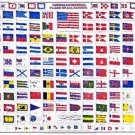 national and commercial FLAGS OF ALL NATIONS ad poster HISTORIC 20x30 rare