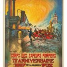 anderlecht belgium FIREFIGHTERS ANNIVERSARY vintage AD poster 20x30 RETRO