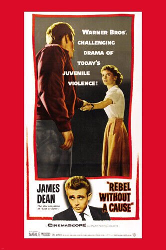 JAMES DEAN REBEL WITHOUT A CAUSE movie poster JUVENILE VIOLENCE 20x30