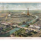 panoramic view of EXPOSITION UNIVERSELLE scenic poster PARIS 1900 20x30 HOT