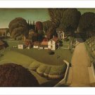 BIRTHPLACE OF HERBERT HOOVER grant wood VINTAGE painting ART poster 20x30