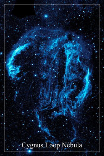 Hubble Space Image Poster CYGNUS LOOP NEBULA 20x30 Eerie Blue STARDUST NEW