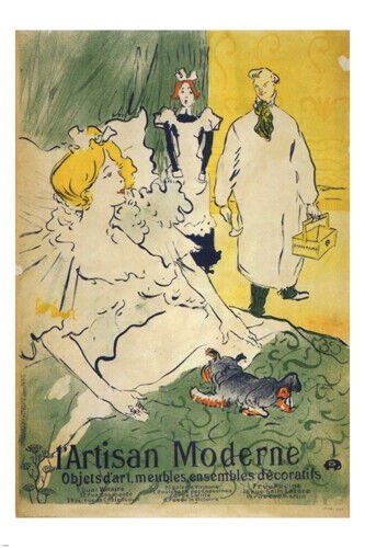 L'Artisan Moderne VINTAGE AD POSTER Toulouse-Lautrec France 1895 20x30 Hot
