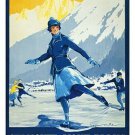 chamonix - mont blanc VINTAGE FRENCH TRAVEL POSTER ice skating 20x30 HOT NEW chamonix - mont blanc VINTAGE FRENCH TRAVEL POSTER ice skating 20x30 HOT NEW