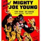 MIGHTY joe YOUNG movie POSTER ben JOHNSON gorilla ATTACK adventure 20x30