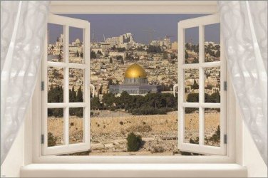 WINDOW into jerusalem SCENIC POSTER ancient historic COLLECTORS 20x30 rare