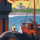Québec VINTAGE TRAVEL POSTER Peter Ewart Canada 1947 20x30 Lively Prized New