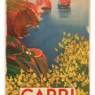 capri BY GIUSEPPE RICCOBALDI vintage ad poster ITALY 1948 20x30 first RATE