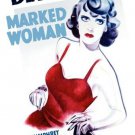 marked WOMAN bette DAVIS vintage movie poster HUMPHREY BOGART 20x30 drama
