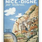 provence france vintage train travel poster SCENIC COASTLINE RENOWNED 20x30
