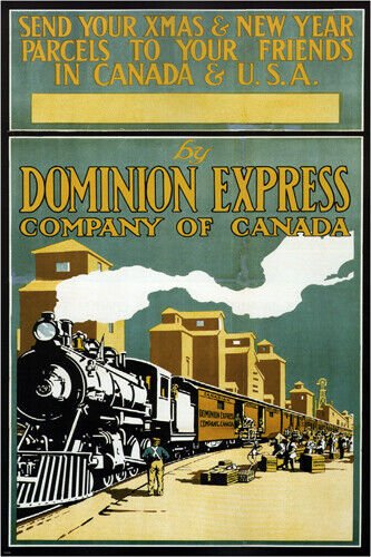 send your PARCELS to CANADA & USA vintage ad poster CANADA 20x30 1910 classic