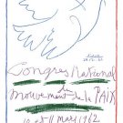 National congress OF THE PEACE MOVEMENT POSTER France 1962 20x30 HISTORIC