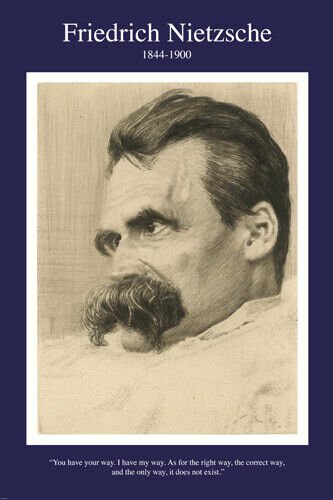 FRIEDRICH NIETZCHE poster new GERMAN PHILOSOPHER moustache WRITER 20x30
