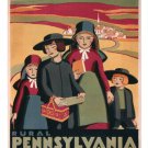 RURAL PENNSYLVANIA vintage poster K Milhous 20x30 classic PA DUTCH outfits