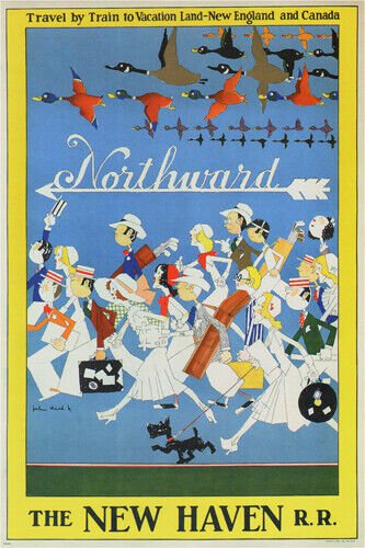 NORTHWARD by JOHN HELD JR vintage ad poster USA 1930 20x30 COLLECTORS UNIQUE