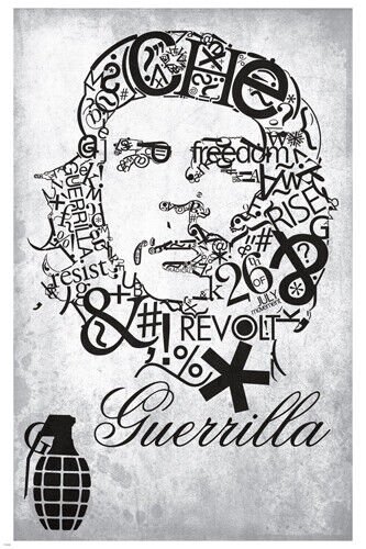 CHE GUEVARA guerilla poster SYMBOLIC artistic collage 20x30 REVOLUTIONARY