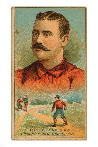 hardie henderson pitcher BROOKLYN TROLLEY-DODGERS sports poster 1888 20x30
