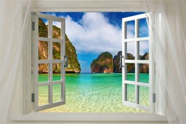 Window to MAYA BAY Phi Phi, Thailand Scenic Poster 20x30 tropical PARADISE