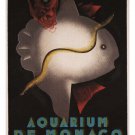 AQUARIUM OF MONACO oceanographic museum VINTAGE POSTER j carlu FRANCE 20x30