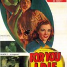 film noir FOR YOU I DIE movie poster DOWNS LANGTON spooky violent 20x30