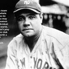 quote about teamwork BASEBALL GREAT BABE RUTH vintage photo poster 20x30 NYC