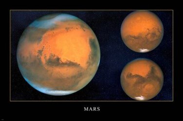 MARS HUBBLE SPACE IMAGE poster 20x30 the WAR PLANET orange 3 VIEWS detailed