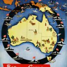 AUSTRALIA RINGED WITH MENACE WW2 war propaganda poster 20x30 RARE VINTAGE