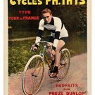 bicycle racing cyclist DUNLOP TIRE tour de france VINTAGE AD poster 20x30